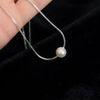 Silver Necklace with Pearl Pendant