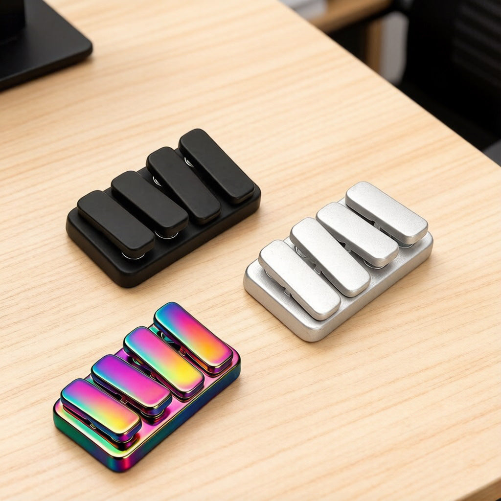 Magnetic Mini Seesaw Fidget Toy Zinc Alloy Piano Push Button Coin Slide Stress Relief Hand Spinner