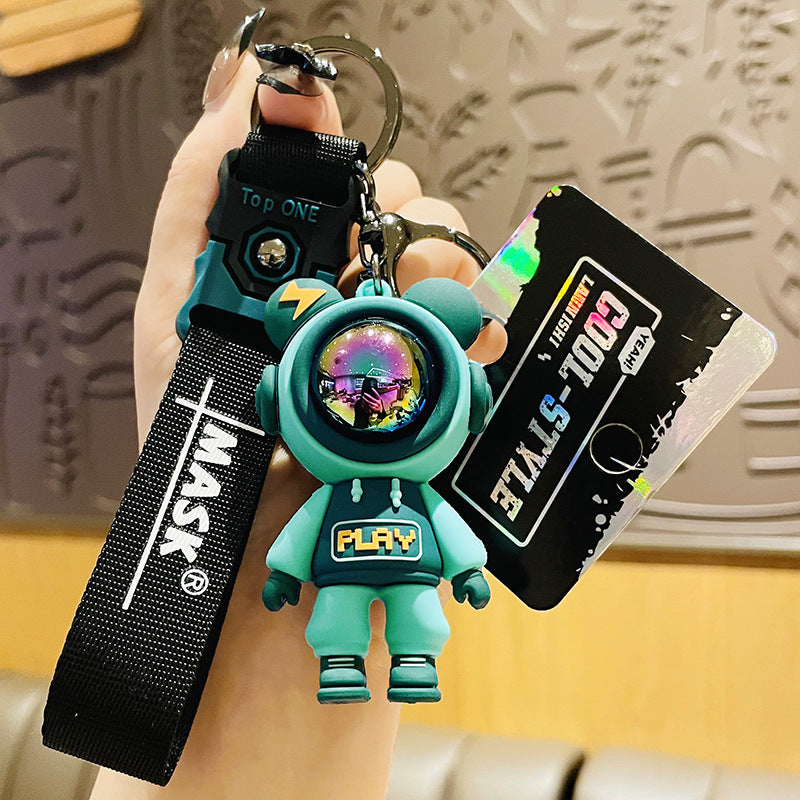 Net Red Couple Lightning Bear Keychain Girls Exquisite Cute Schoolbag Pendant Doll Boys Car Key Ornament