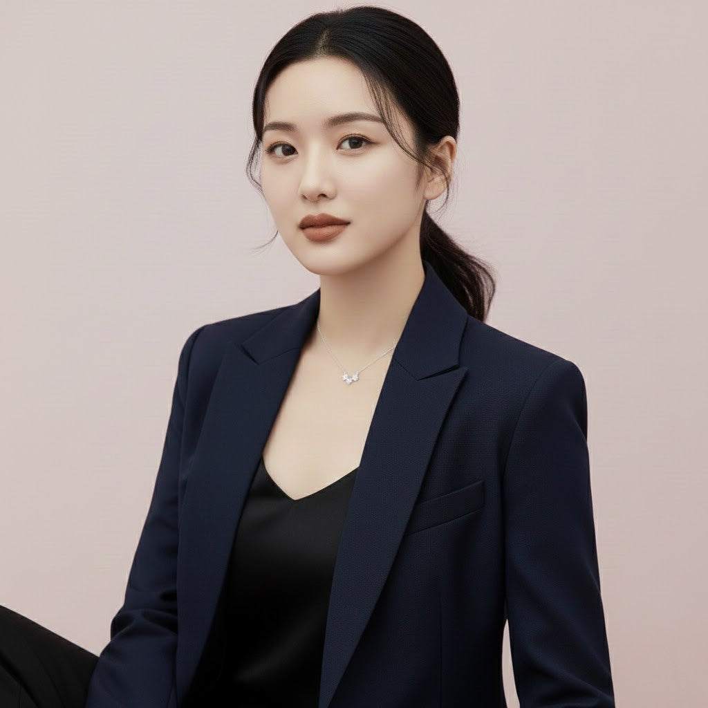 S925 Sterling Silver Triple Star Clavicle Chain Necklace NYSHK