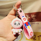 Cute Panda Astronaut Key Chain Female Exquisite Creative Couple Astronaut Car Key Chain Bag Pendant Key Accessories