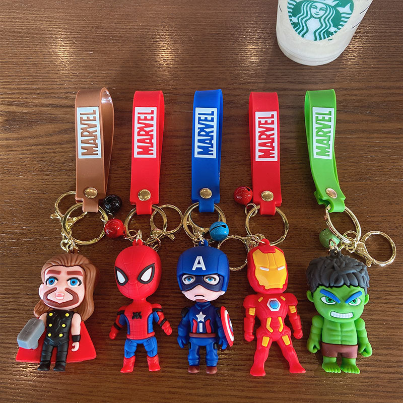 Cartoon Captain America Cute Key Chain Iron Man Doll Key Pendant Schoolbag Pendant Car Key Chain
