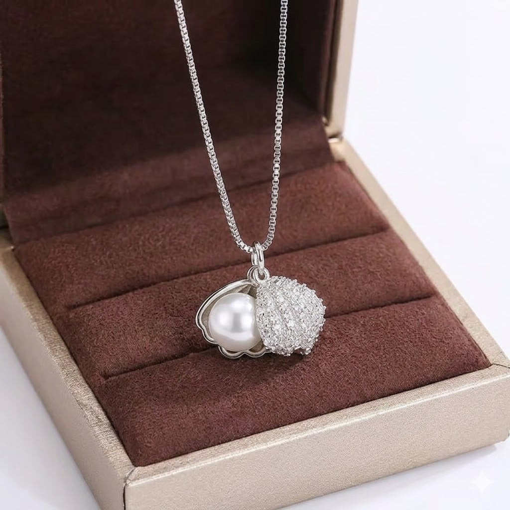 S925 Pearl Shell Pendant Necklace