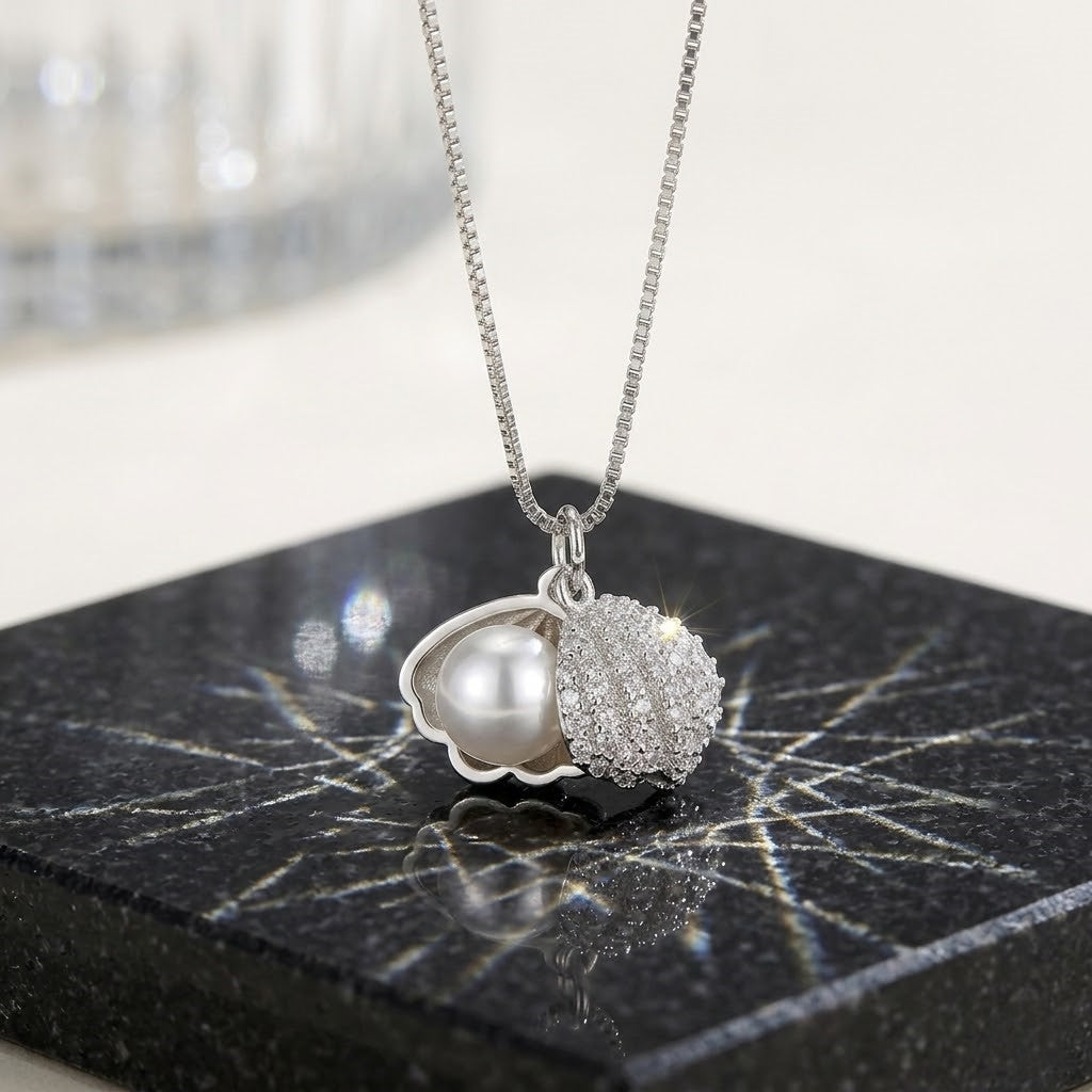S925 Pearl Shell Pendant Necklace