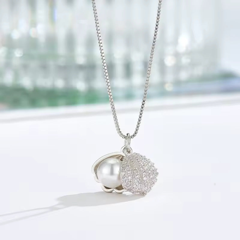 S925 Pearl Shell Pendant Necklace
