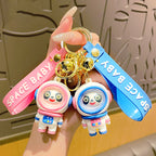 Cute Panda Astronaut Key Chain Female Exquisite Creative Couple Astronaut Car Key Chain Bag Pendant Key Accessories