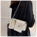 Summer New Women's Bag Trend Line Shoulder Bag New Fashion PU Mobile Phone Bag Motorcycle Bag Coin Purse Bag