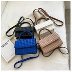 Korean Style Ribbed Shoulder Bag Women's Bag New Fashion Ladies Small Square Bag Spring Hand-Held Messenger Bag