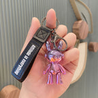 Electroplating Creative Listening Song Rabbit Key Chain Cute Doll Pendant Key Pendant Acrylic Cartoon Car Key Chain