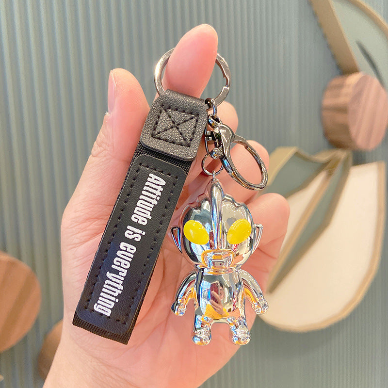 Electroplating Creative Ultraman Key Chain Cartoon Doll Gift Key Pendant Car Ornament Acrylic Key Chain