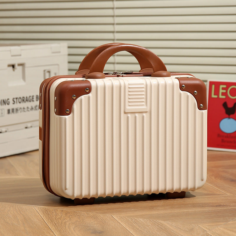 Vintage Luggage Mini Makeup Case 14-inch Small Box Gift Box 16-inch Carry-on Bag Storage Lock Box