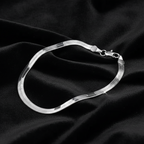 925 Sterling Silver 4MM Blade chain Bracelet NYSHK