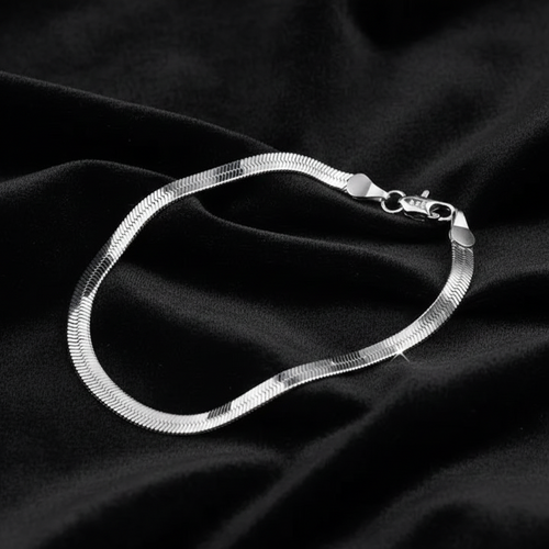 925 Sterling Silver 4MM Blade chain Bracelet NYSHK