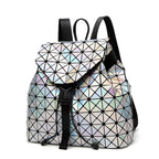 Luminous Geometric Plaid Backpacks for Women