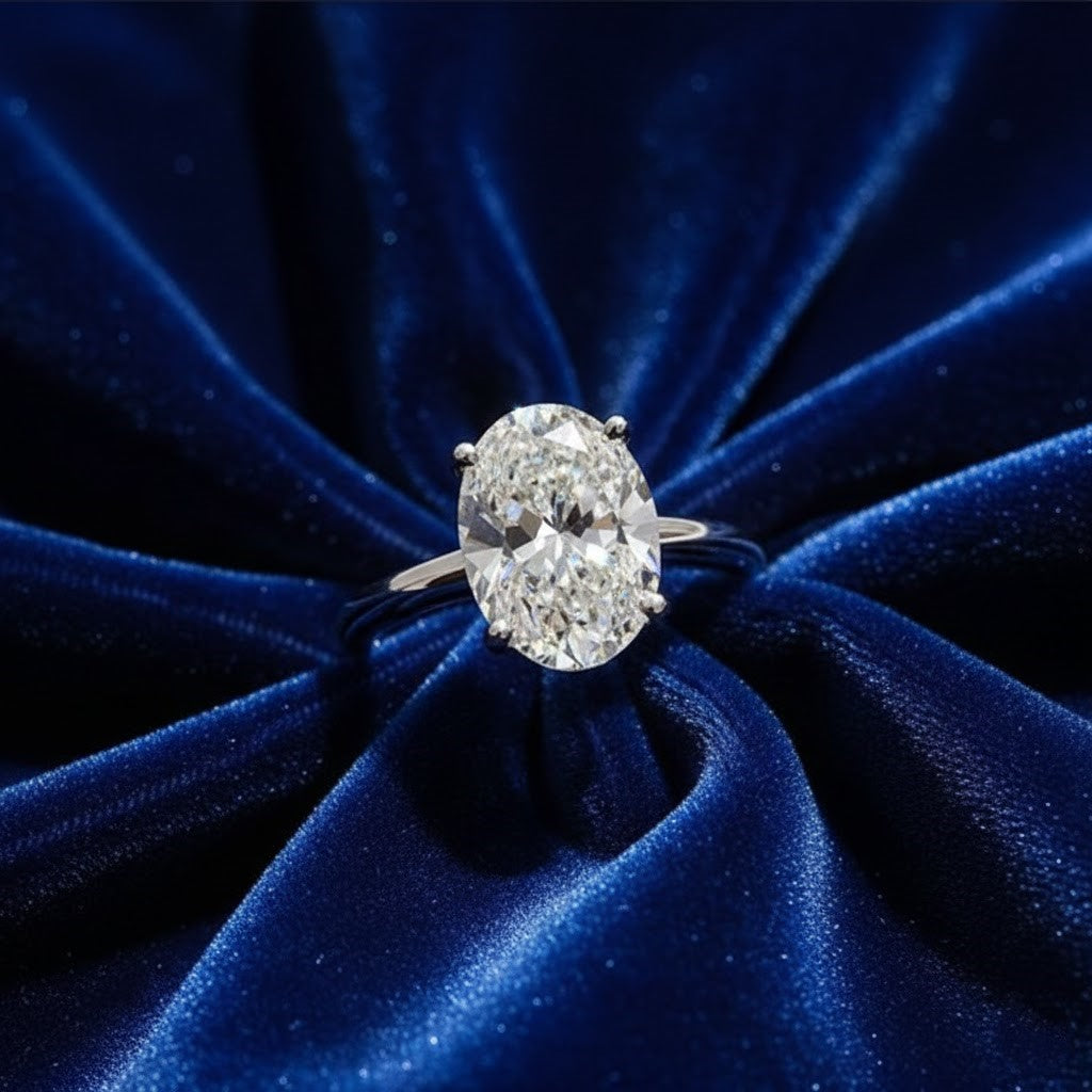 S925 1 Carat Oval Shape Zircon Diamond Ring NYSHK