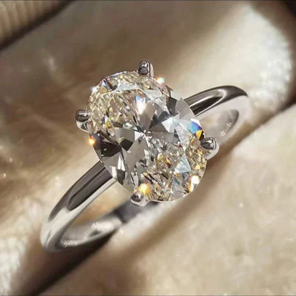 S925 1 Carat Oval Diamond Ring