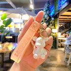 Electroplating Acrylic Violent Bear Key Chain Creative Doll Doll Bag Pendant Schoolbag Pendant Cute Key Chain