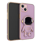 For iPhone13 Mobile Phone Shell New Electroplating 6D Astronaut Bracket Apple 12 Astronaut Anti-Fall Protective Cover