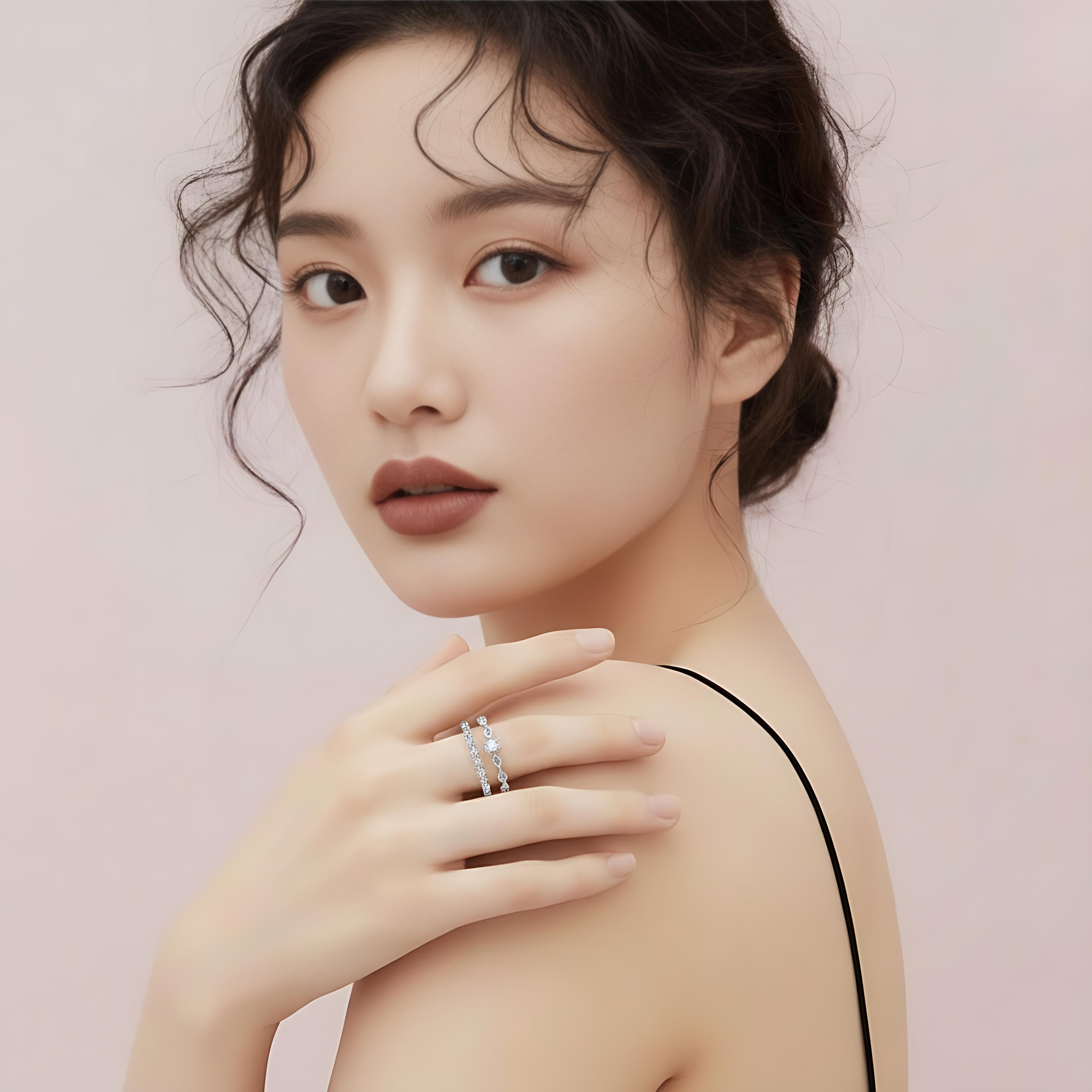 Lace Design Korean Style Size Adjustable S925 Ring NYSHK