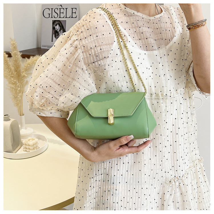 Fashion Small Fresh Women's Bag New Snake Bone Chain Bag Summer Shoulder Bag Lock Messenger Bag