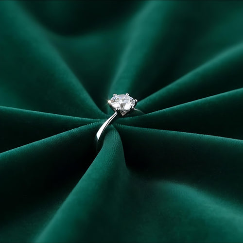 Moissanite Diamond Size Silver Adjustable Ring NYSHK