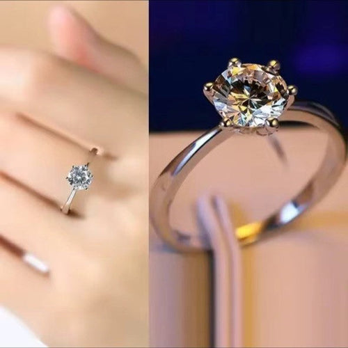 Moissanite Diamond Size Silver Adjustable Ring NYSHK
