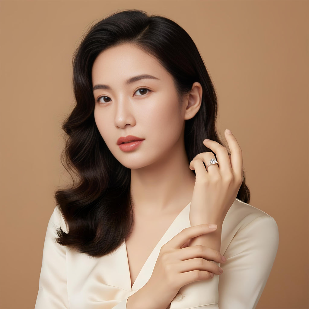 S925 moissanite Diamond Size  Adjustable Ring NYSHK