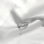 S925 Cross Line Geometric Adjustable Ring NYSHK