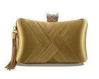 Tassel metal woven diamond buckle banquet evening handbag shoulder bag