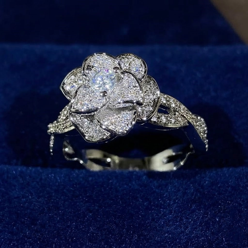 S925 Intertwined Rose Elegance Ring
