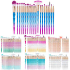 20 sets of diamond transparent handle eye shadow makeup brush multifunctional eye makeup tool