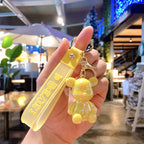 Electroplating Acrylic Violent Bear Key Chain Creative Doll Doll Bag Pendant Schoolbag Pendant Cute Key Chain