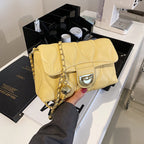 Small Fresh Bag Women's New Rhombus Chain Bag Fashion Lady Style Shoulder Bag Soft PU Messenger Bag