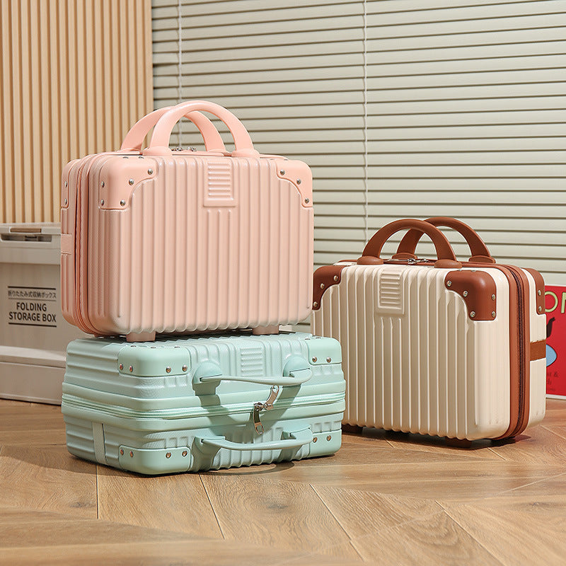 Vintage Luggage Mini Makeup Case 14-inch Small Box Gift Box 16-inch Carry-on Bag Storage Lock Box