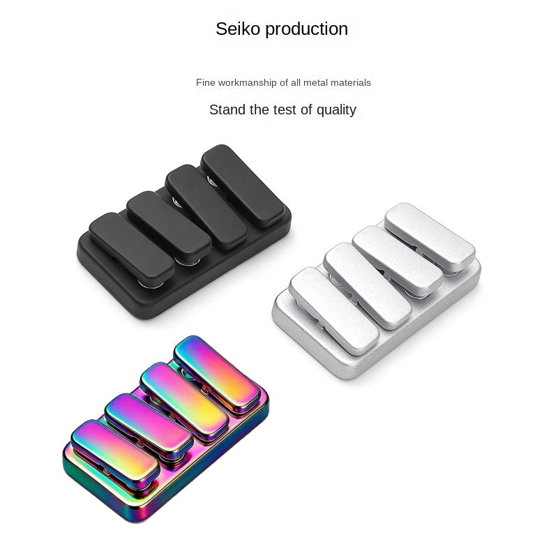 Magnetic Mini Seesaw Fidget Toy Zinc Alloy Piano Push Button Coin Slide Stress Relief Hand Spinner