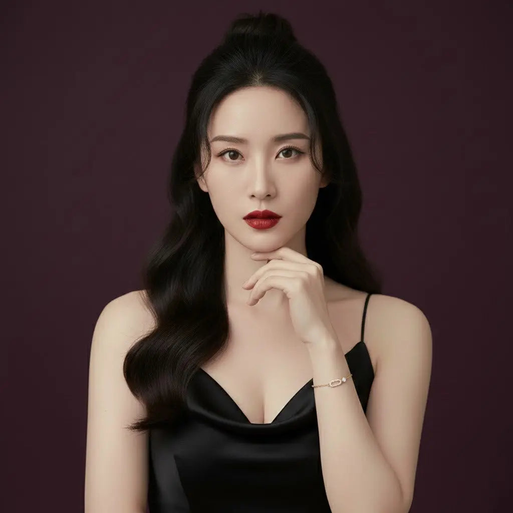 Sterling Silver Bracelet with 14K Gold Plating – Geometric Long Design - NYSHK