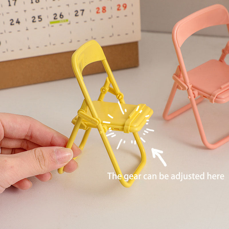 Ins Wind Stool Folding Mobile Phone Bracket Creative Desktop Multi-Function Mobile Phone Bracket Macaron Lazy Bracket