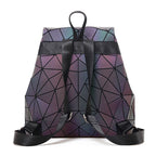 Luminous Geometric Plaid Backpacks for Women