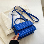 Korean Style Ribbed Shoulder Bag Women's Bag New Fashion Ladies Small Square Bag Spring Hand-Held Messenger Bag