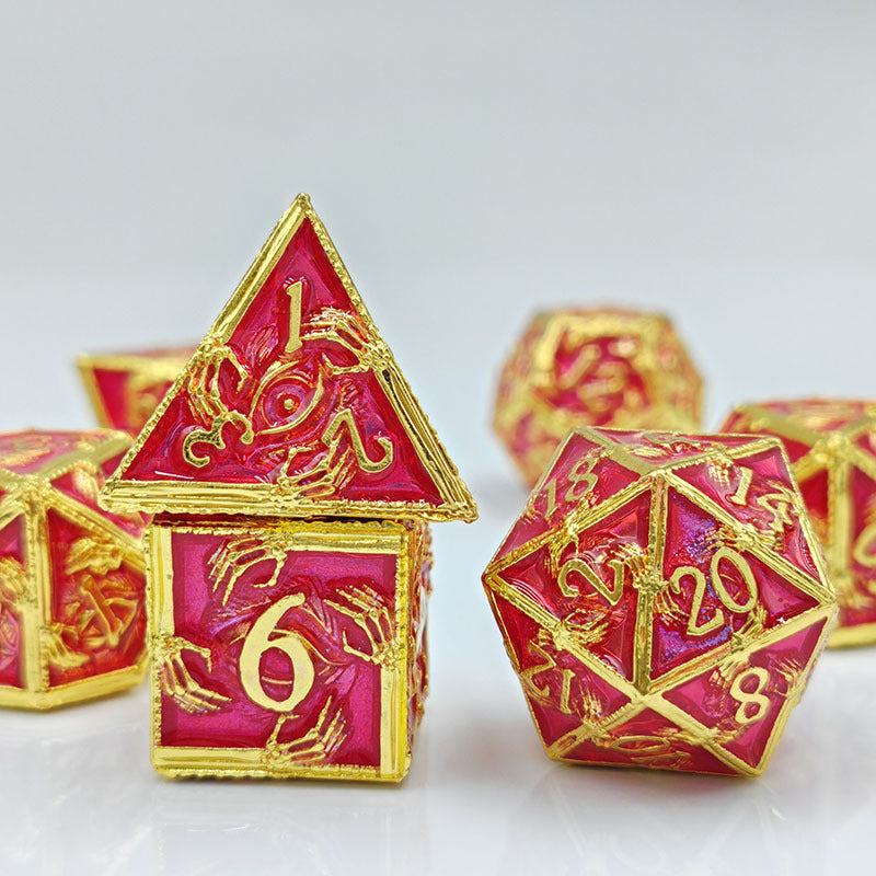 Popular New Eye Hand Dice Set, D&amp;D Cthulhu Role-Playing Game, 7-Piece Metal Dice Set
