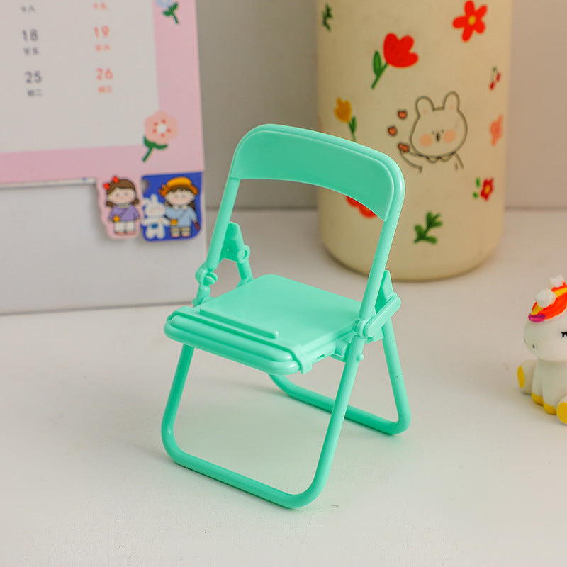 Ins Wind Stool Folding Mobile Phone Bracket Creative Desktop Multi-Function Mobile Phone Bracket Macaron Lazy Bracket