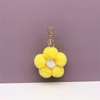 Creative Flower Hair Ball Key Chain Cute Plush Flower Bag Pendant Mobile Phone Accessories Car Key Ring Gift