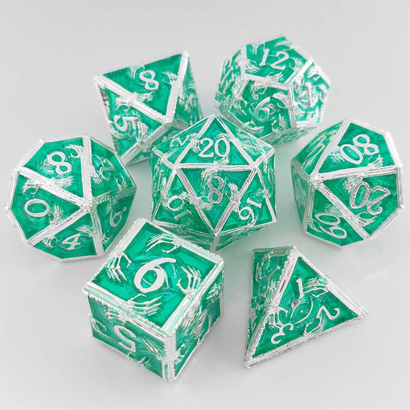 Popular New Eye Hand Dice Set, D&amp;D Cthulhu Role-Playing Game, 7-Piece Metal Dice Set
