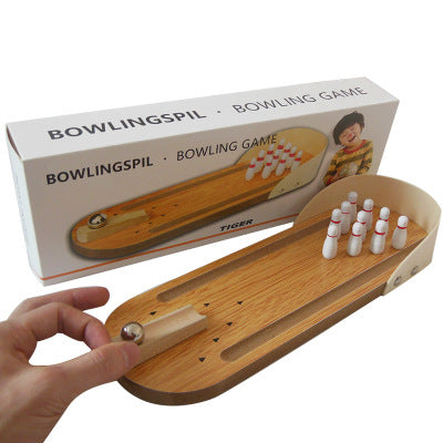 Mini Bowling Table Games Wooden Children's Educational Innovative Toys Solid Wood Parent-Child Fun Ball