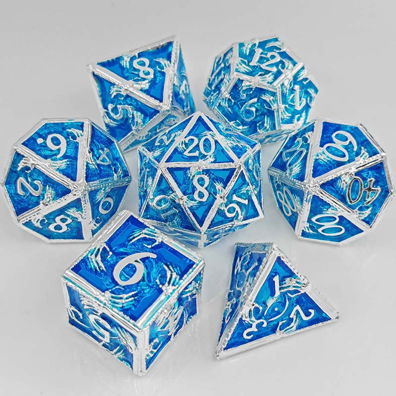 Popular New Eye Hand Dice Set, D&amp;D Cthulhu Role-Playing Game, 7-Piece Metal Dice Set