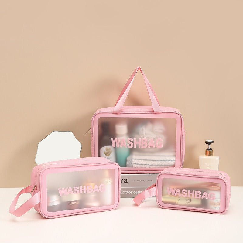 Cosmetic Bag Toiletry Bag Portable Wash Bag Letter Organizer Ins Transparent Storage Bag