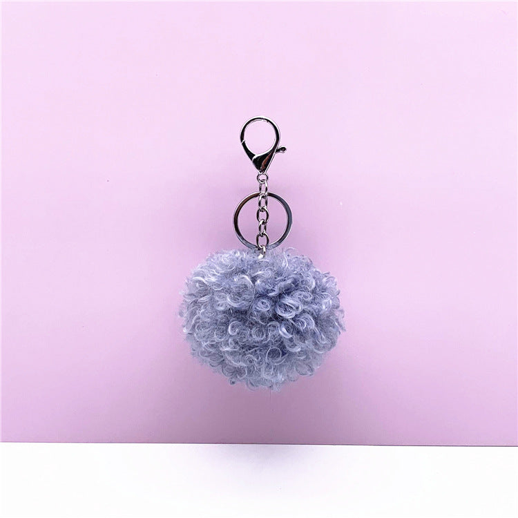 Key Chain Hair Ball Curly Cute Bag Pendant Car Plush Key Chain Creative Gift Jewelry Accessories Pendant