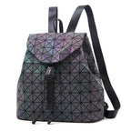 Luminous Geometric Plaid Backpacks for Women