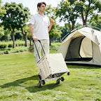 Folding Utility Cart with Lid – Rolling Storage Wagon for Shopping, Travel & Outdoor Activities