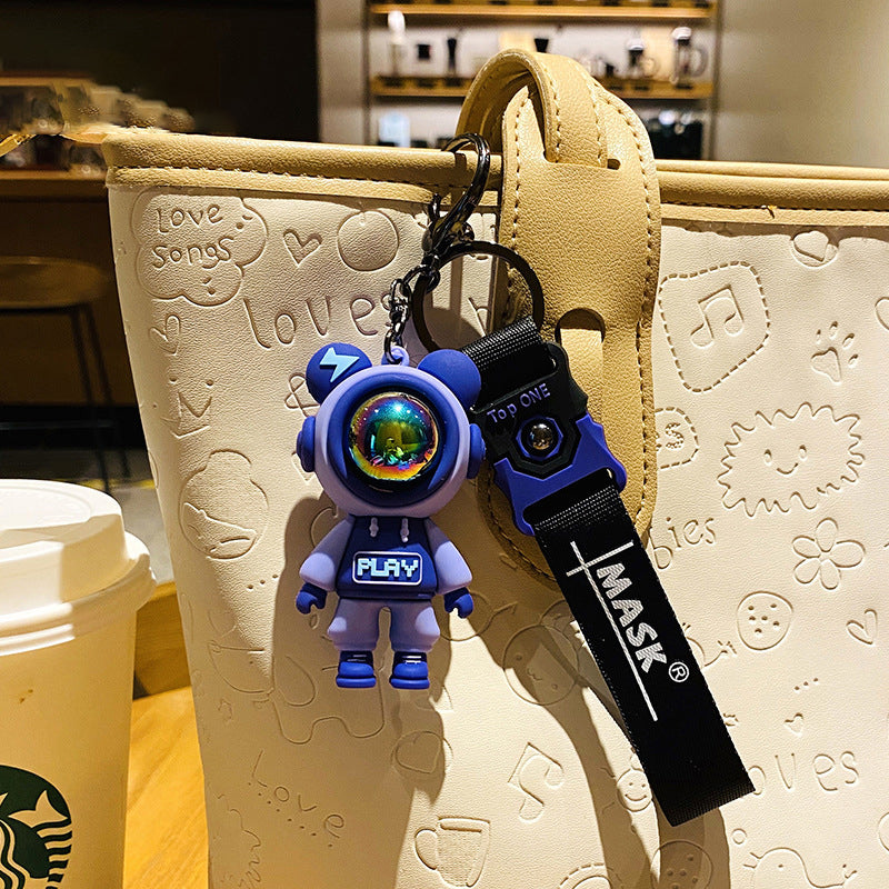 Net Red Couple Lightning Bear Keychain Girls Exquisite Cute Schoolbag Pendant Doll Boys Car Key Ornament
